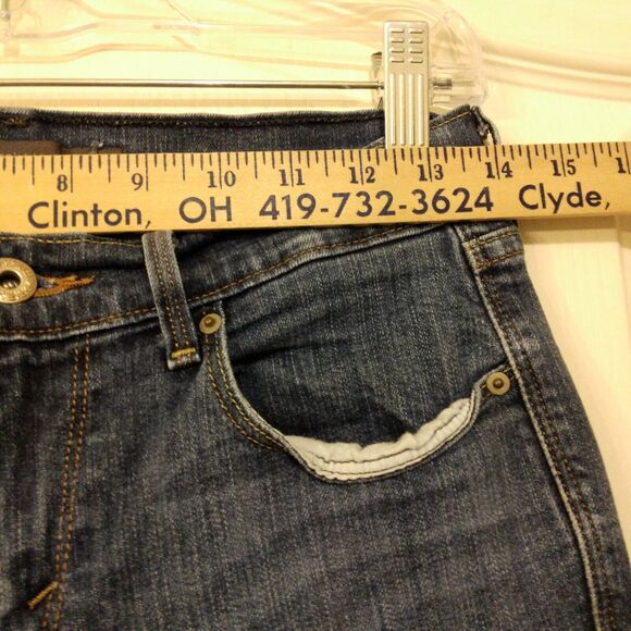 Levi's straight leg jeans womens 4M 27x32 blue denim dark wash stretch - Picture 8 of 11